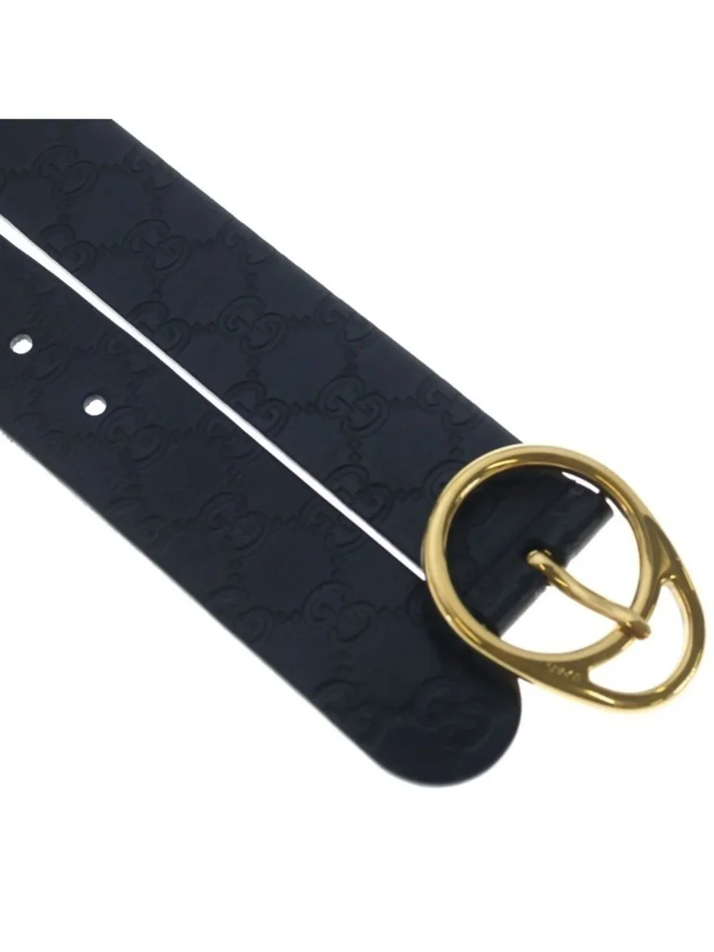 Gucci Guccissima Leather Belt Black Gold